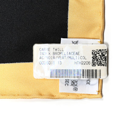 Hermes Silk Index Bromeliaceae Scarf 90 Black Vert Multicolor 3 of 6