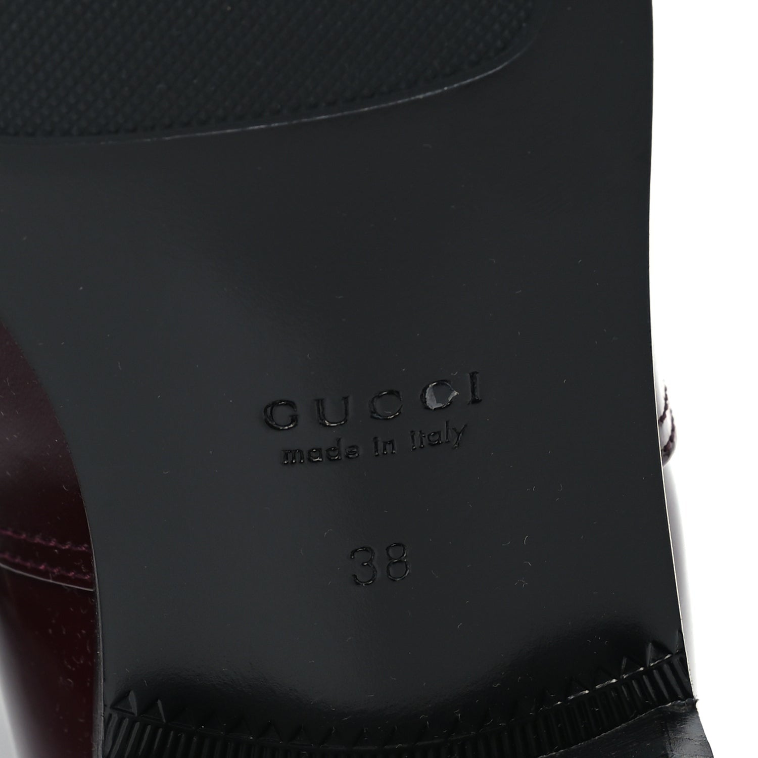 Gucci Brushed Calfskin Michelangelo Slim Horsebit Riding Boots 38  Lacquered Cherry 7 of 7