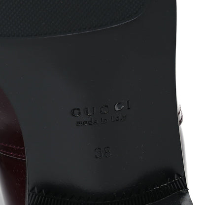 Gucci Brushed Calfskin Michelangelo Slim Horsebit Riding Boots 38  Lacquered Cherry 7 of 7