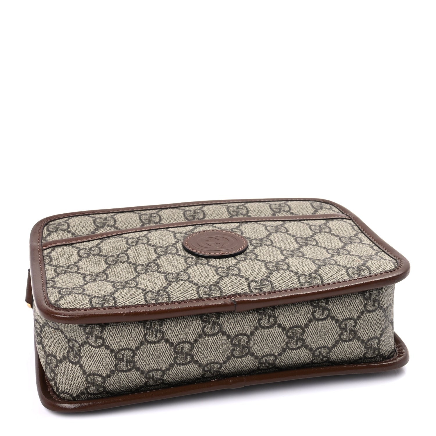 Gucci GG Supreme Monogram Azalea Calfskin Mini Retro Interlocking G Shoulder Bag  Beige Ebony Brown Sugar 4 of 9