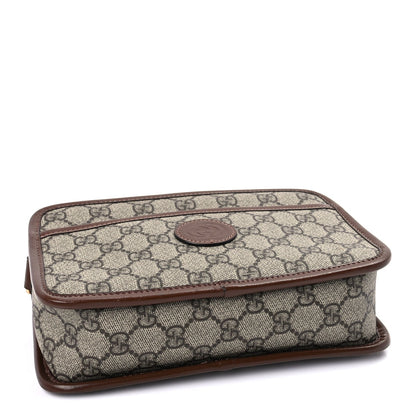 Gucci GG Supreme Monogram Azalea Calfskin Mini Retro Interlocking G Shoulder Bag  Beige Ebony Brown Sugar 4 of 9