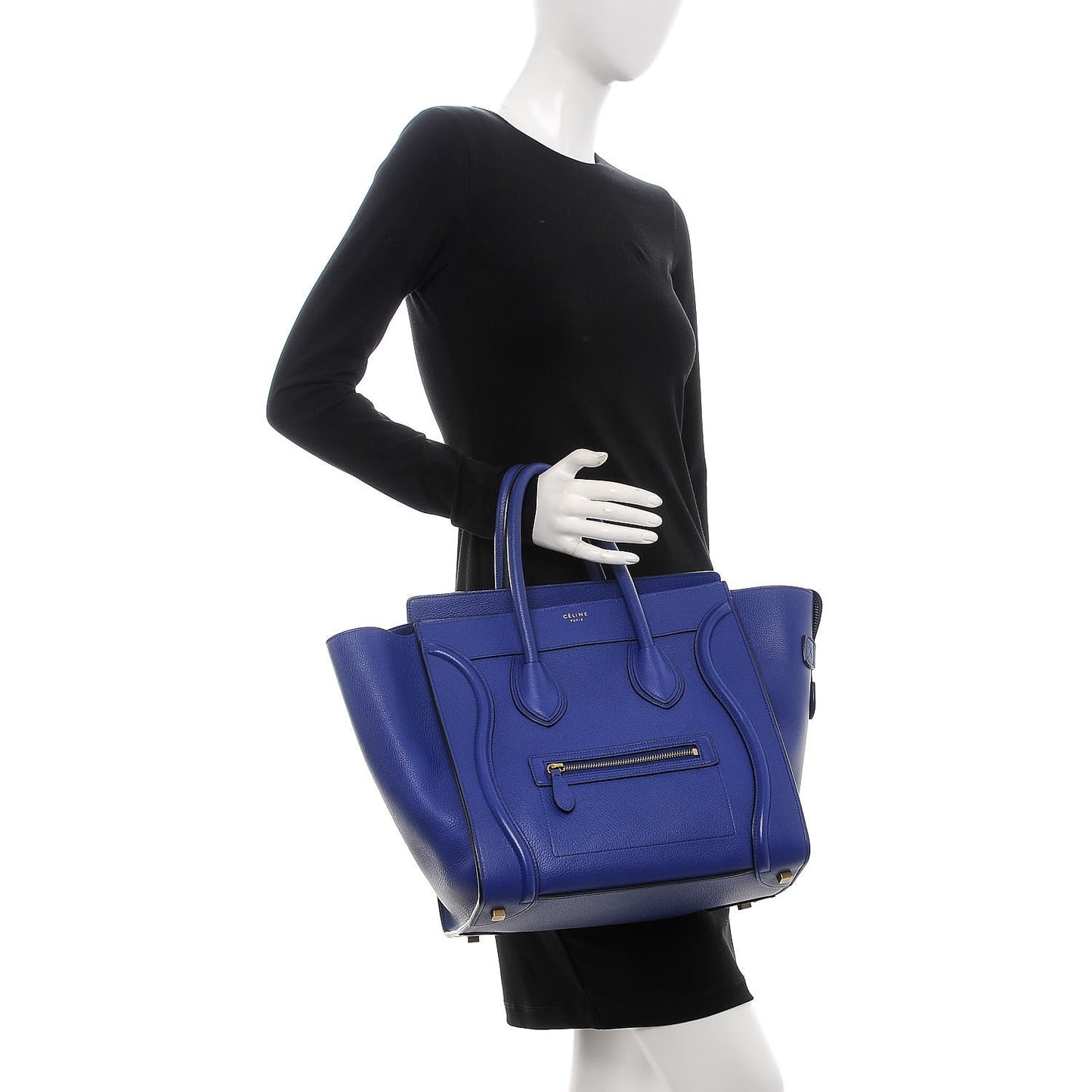 Drummed Calfskin Mini Luggage Indigo