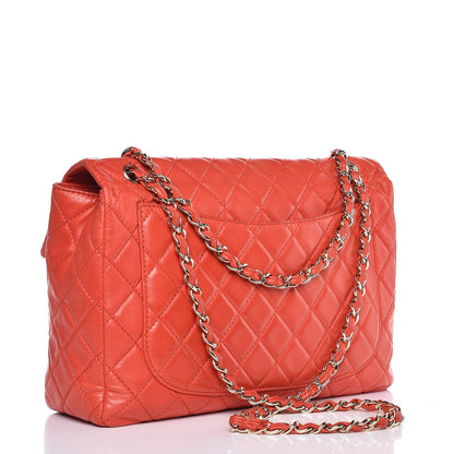 Chanel Lambskin Quilted XL Maxi Single Flap Red 3 of 13