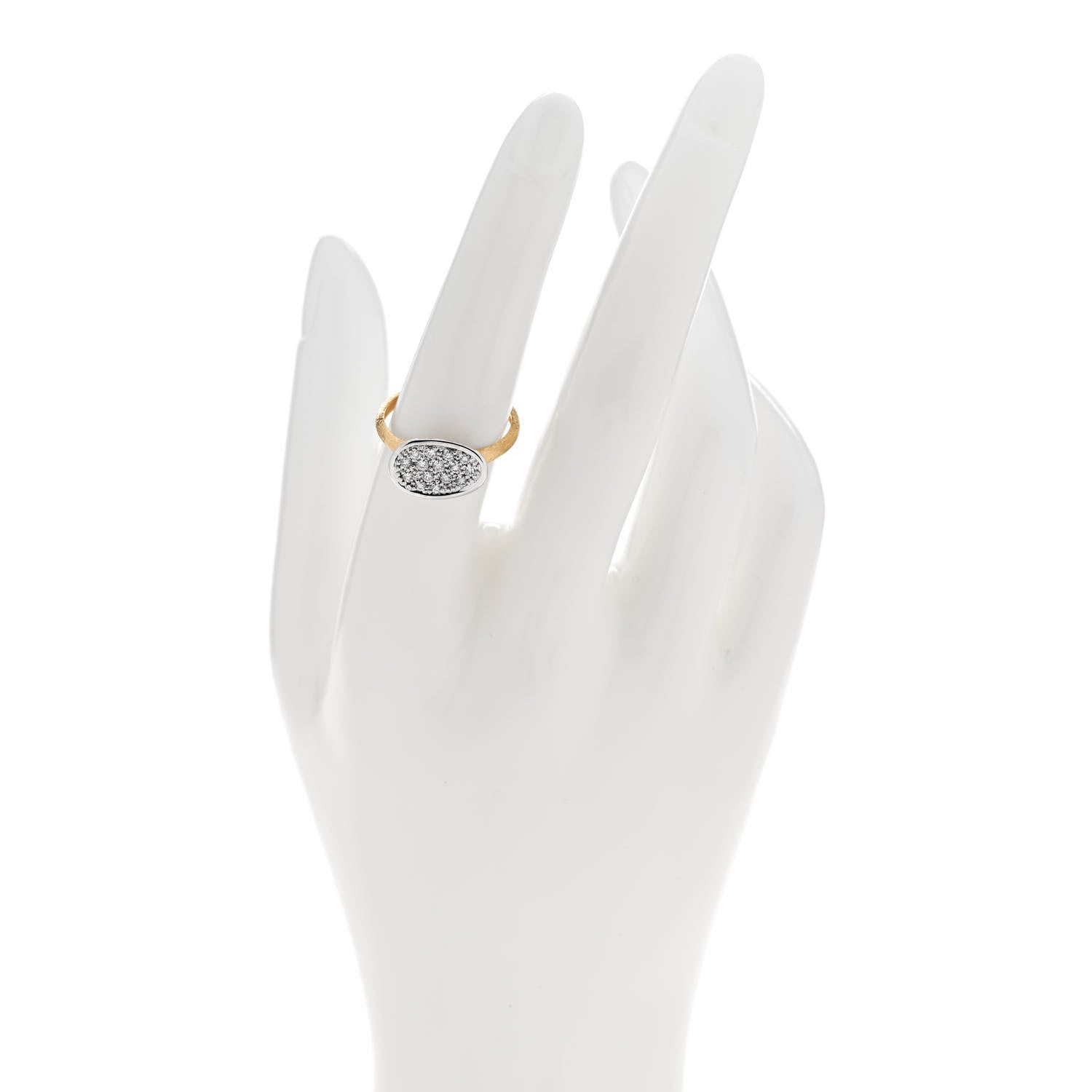 Marco Bicego 18K Yellow White Gold Diamond Lunaria East West Ring 54 7 2 of 6