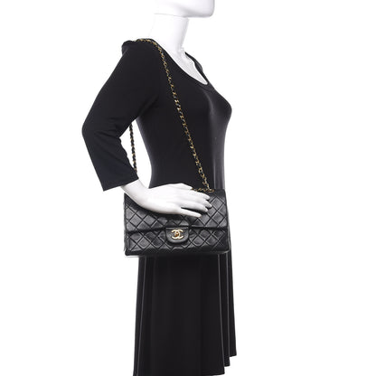 Chanel Lambskin Quilted Medium Double Flap Black 2 of 11