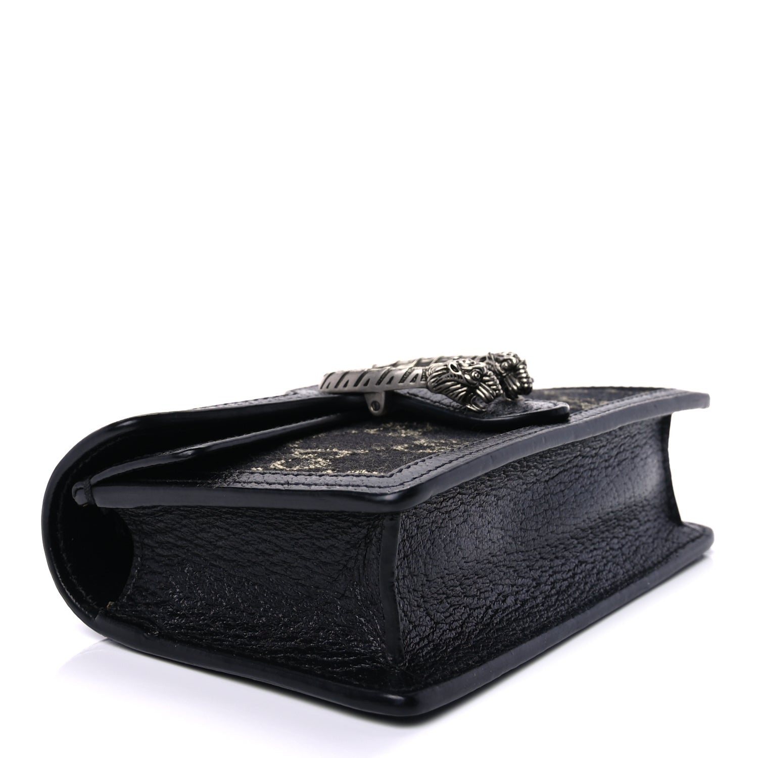 Gucci Jacquard Black Denim GG Monogram Super Mini Dionysus Shoulder Bag Black Ivory 8 of 8