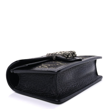 Gucci Jacquard Black Denim GG Monogram Super Mini Dionysus Shoulder Bag Black Ivory 8 of 8
