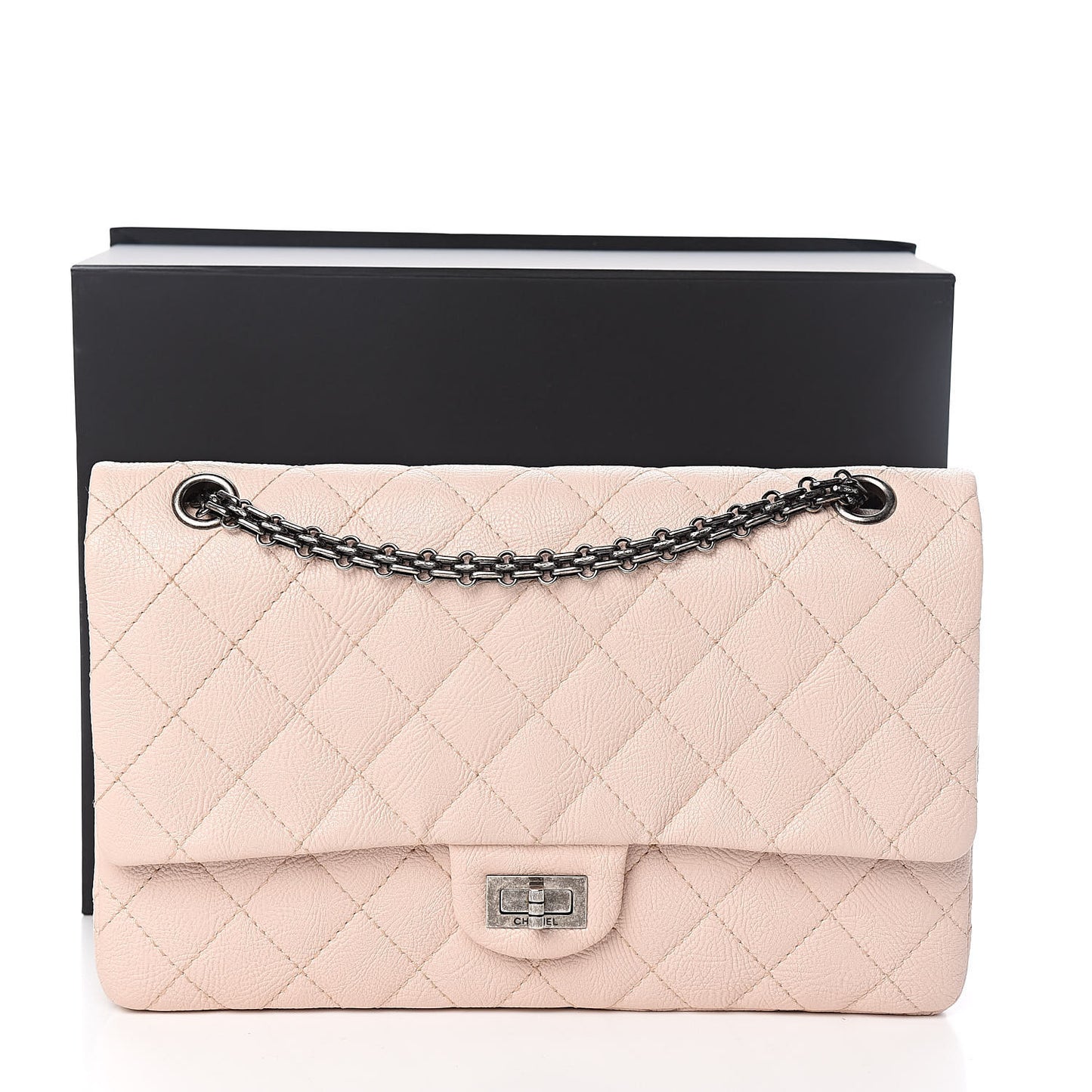 Crumpled Calfskin Quilted 2.55 Reissue 226 Flap Light Pink