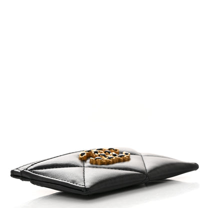 Chanel Lambskin Quilted Chanel 19 Card Holder Black 8 of 9