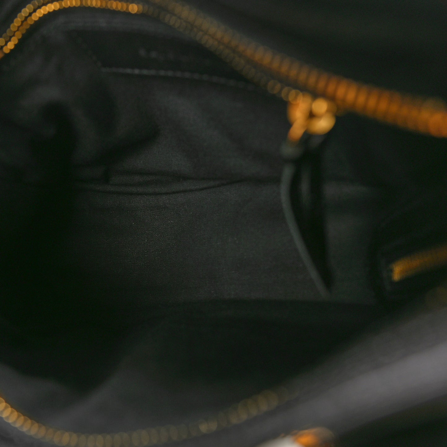 Chevre Gold Metallic Edge Hardware Mini City Black