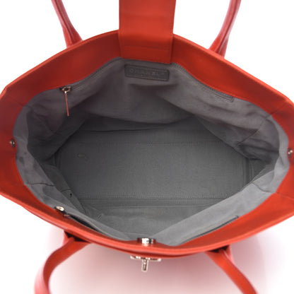 Chanel Caviar Tall Cerf Tote Red 5 of 14