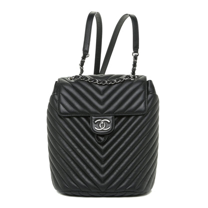 Chanel Calfskin Chevron Quilted Small Urban Spirit Backpack Black 1 of 14