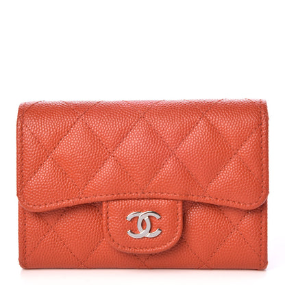 Chanel Caviar Quilted Card Holder Orange 1 of 7