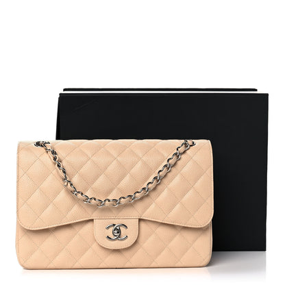 Chanel Caviar Quilted Jumbo Double Flap Beige 14 of 14