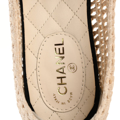 Chanel Knit Grosgrain Cap Toe CC Moccasin Loafers 35.5 Ivory Black 7 of 7