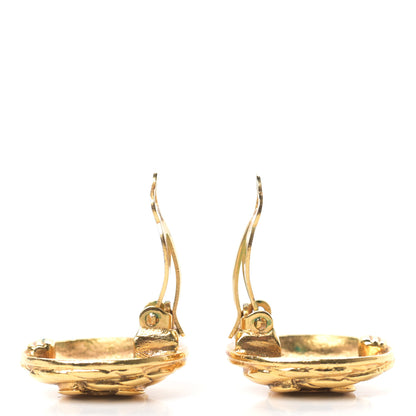 Chanel CC Button Clip On Earrings Gold 3 of 4
