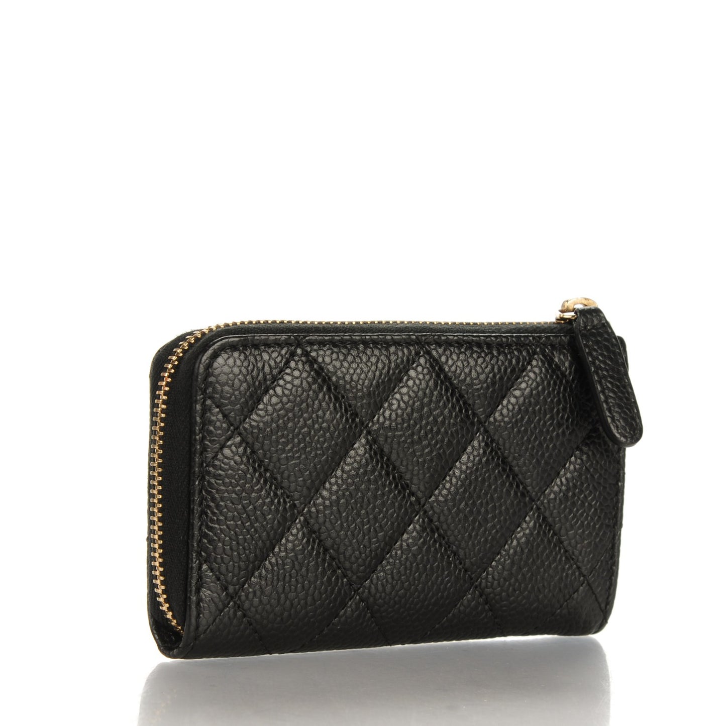 Caviar Quilted Key Holder Case Black