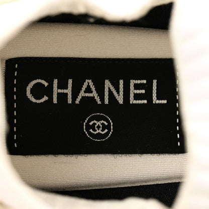 Chanel Mesh Suede Fabric Womens CC Sneakers 36 White Ivory Light Beige 6 of 7