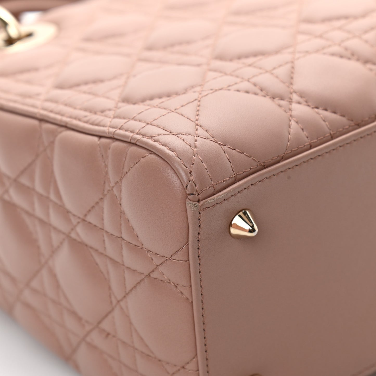 Lambskin Cannage Medium Lady Dior Bois de Rose