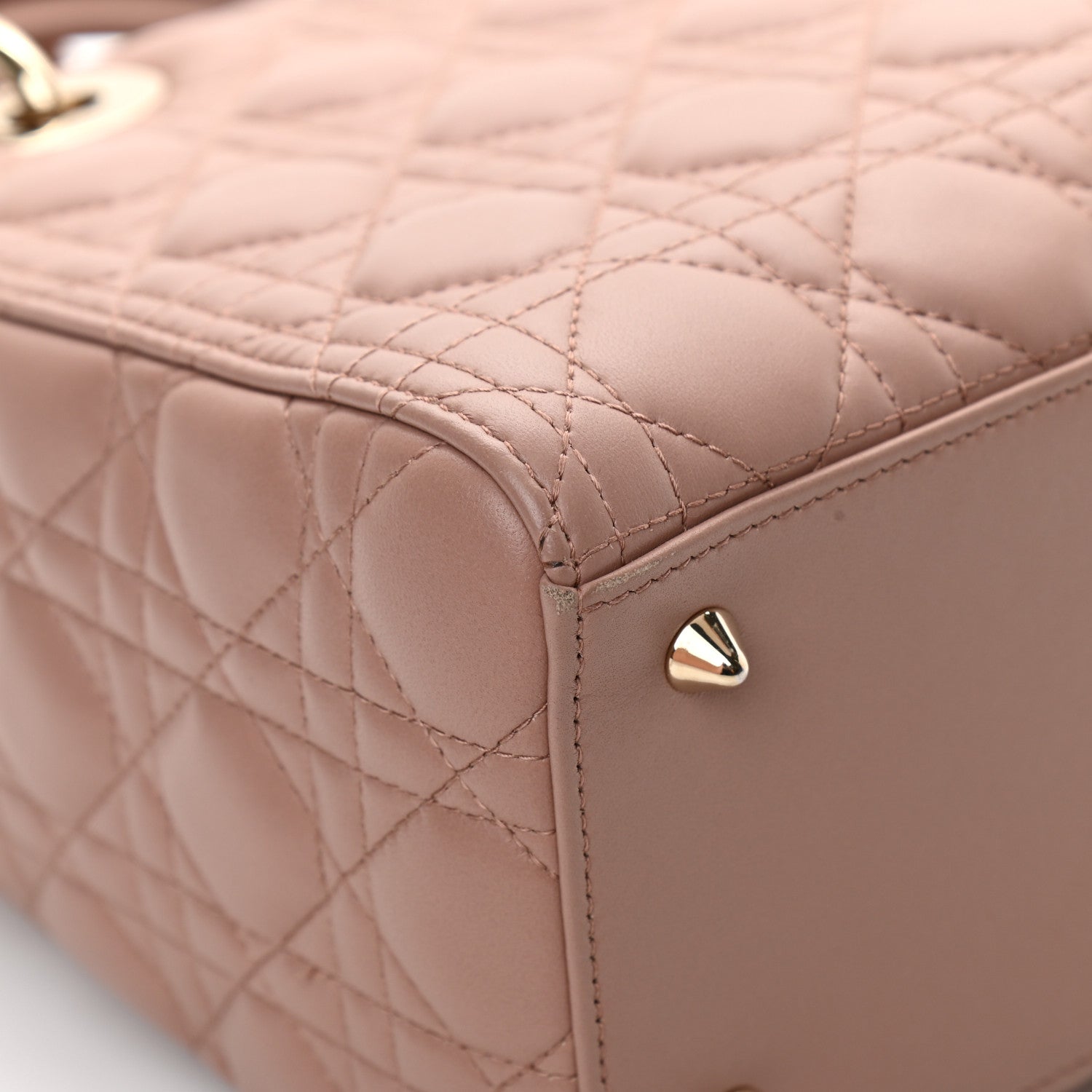 Christian Dior Lambskin Cannage Medium Lady Dior Bois de Rose 9 of 13