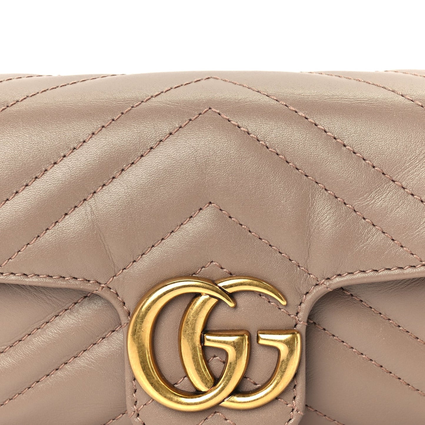 Calfskin Matelasse Super Mini GG Marmont Shoulder Bag  Porcelain Rose