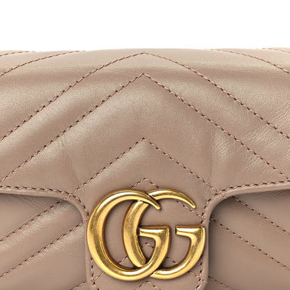 Gucci Calfskin Matelasse Super Mini GG Marmont Shoulder Bag  Porcelain Rose 7 of 9