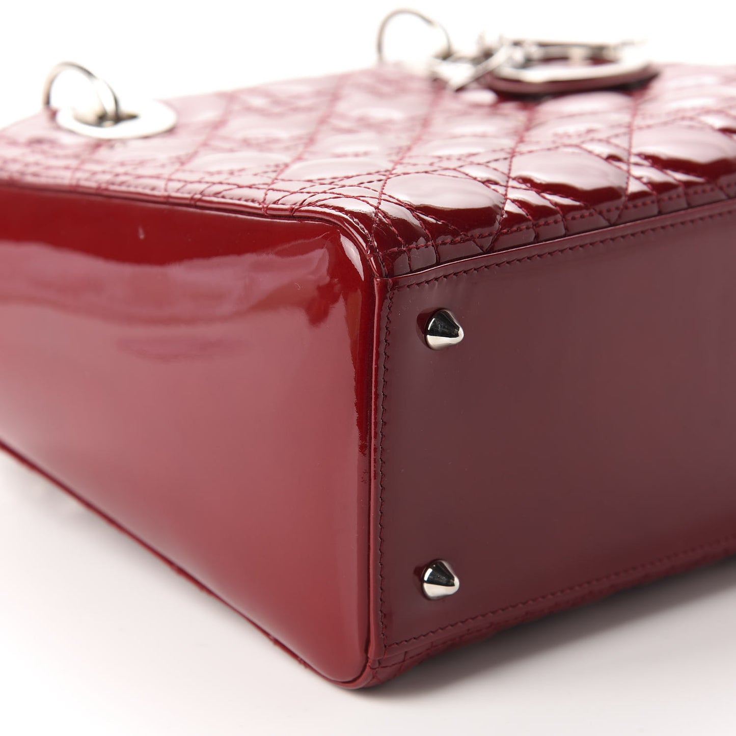 Patent Cannage Medium Lady Dior Red