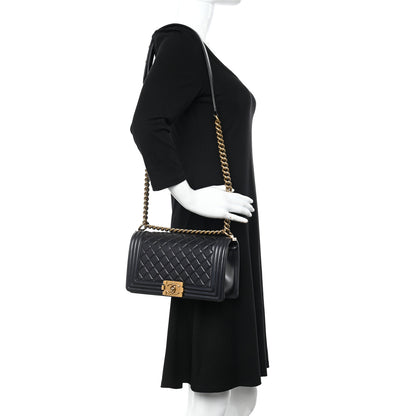 Chanel Lambskin Quilted Medium Boy Flap Black 2 of 11