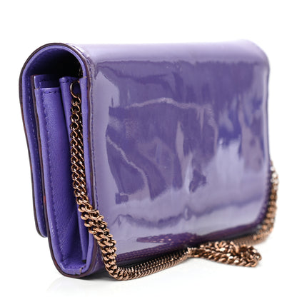 Versace Patent Tribute Wallet On Chain Purple 3 of 10