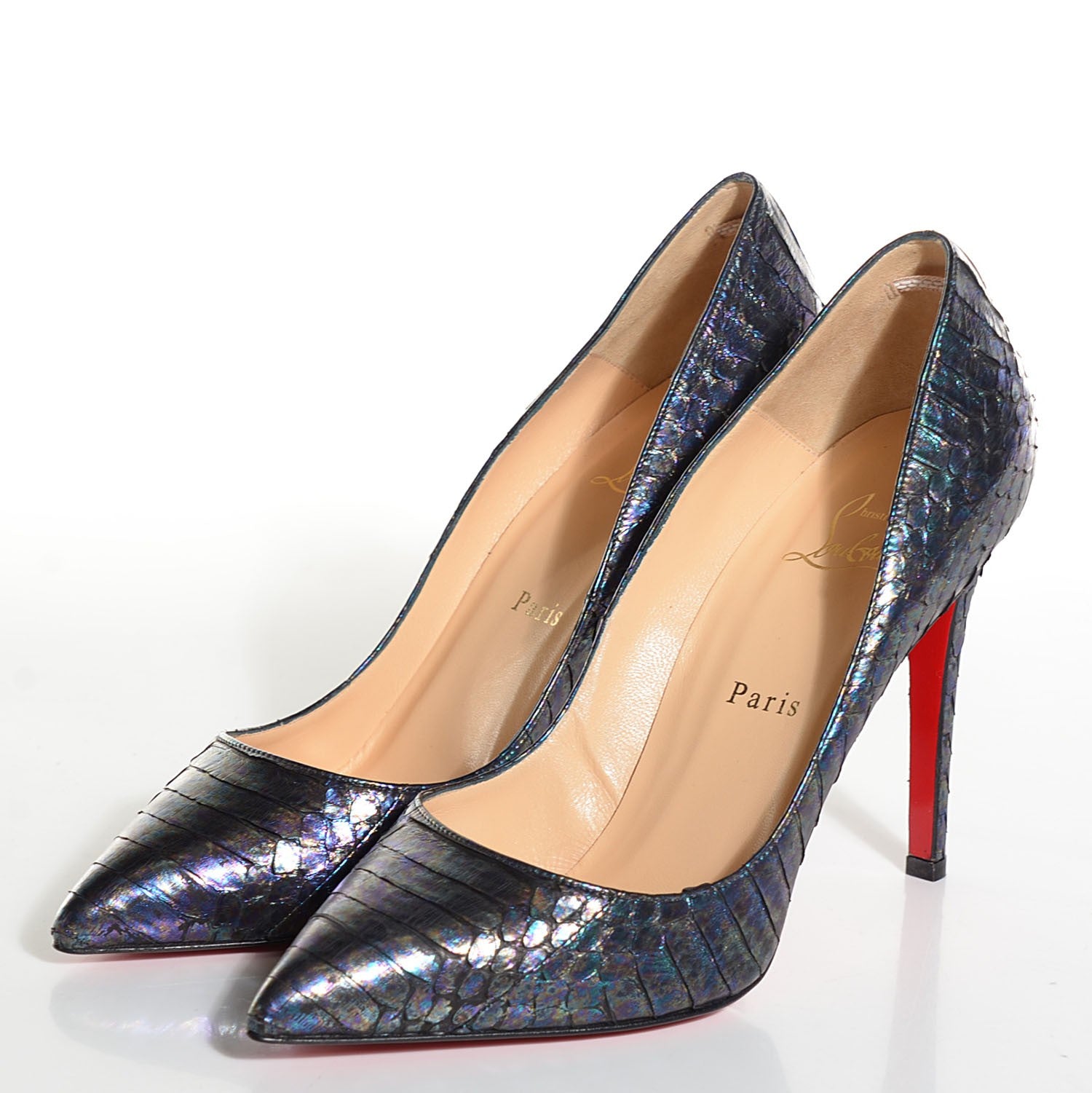 Christian Louboutin Watersnake Neptune Pigalle 100 Pumps 39.5 9.5 Blue Khol 3 of 6