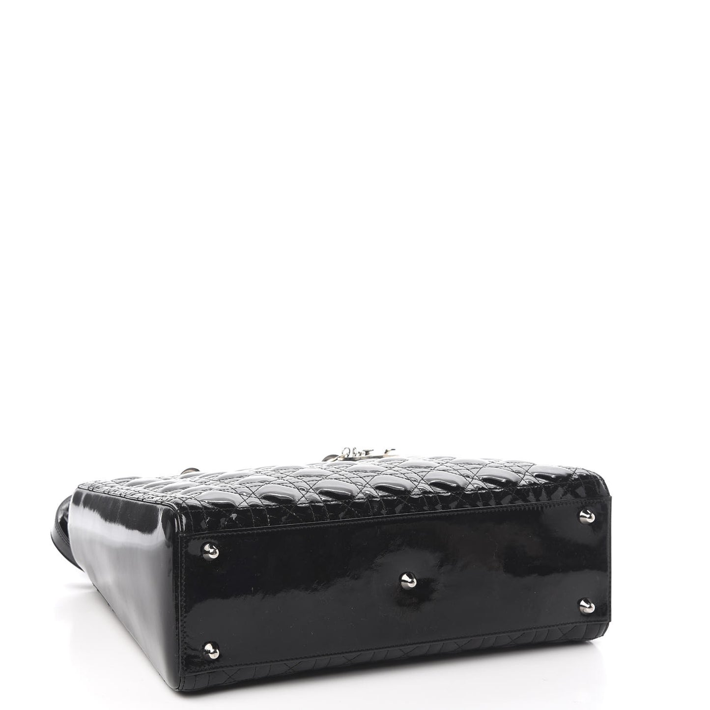 Patent Cannage Large Lady Dior Black