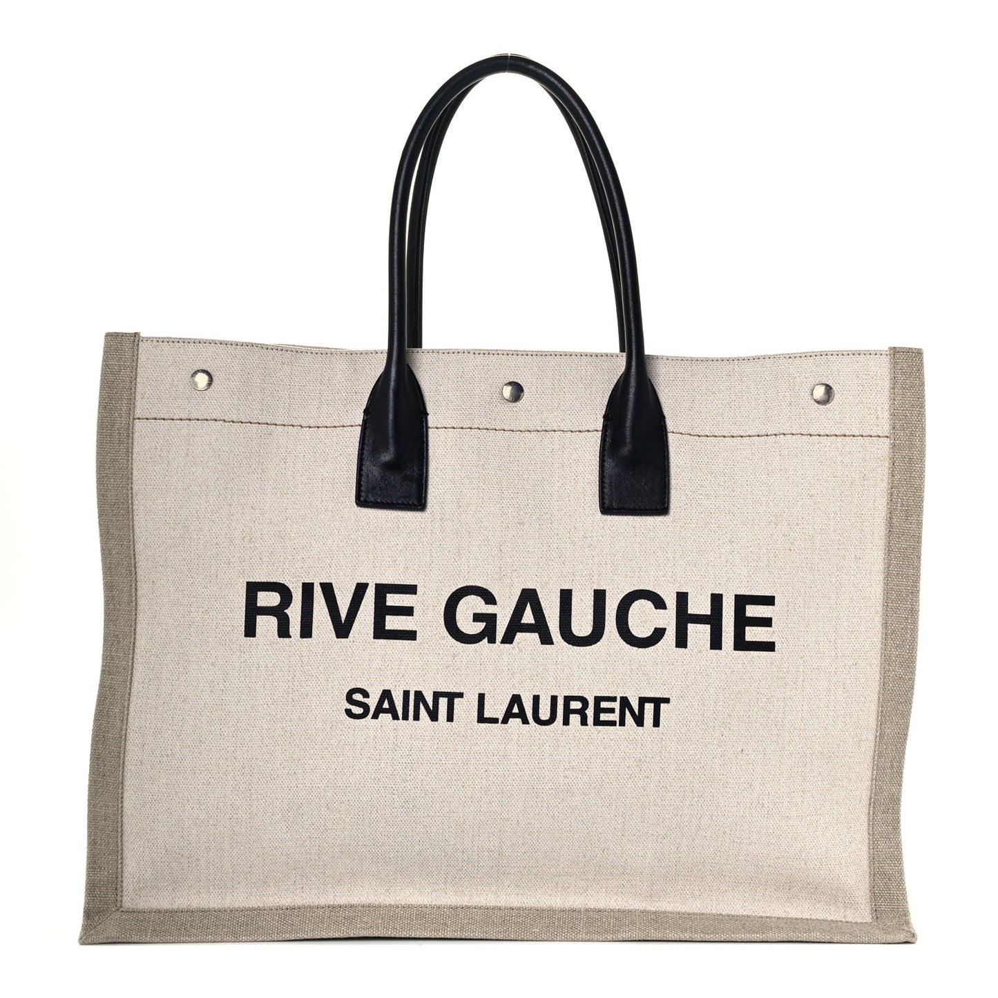 Linen Calfskin Rive Gauche Tote Optic White