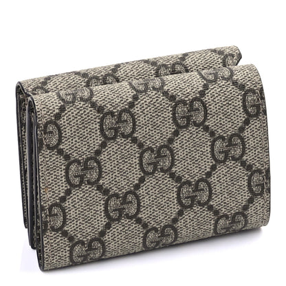 Gucci X BALENCIAGA GG Supreme Monogram Card Case Wallet Beige Ebony 3 of 8