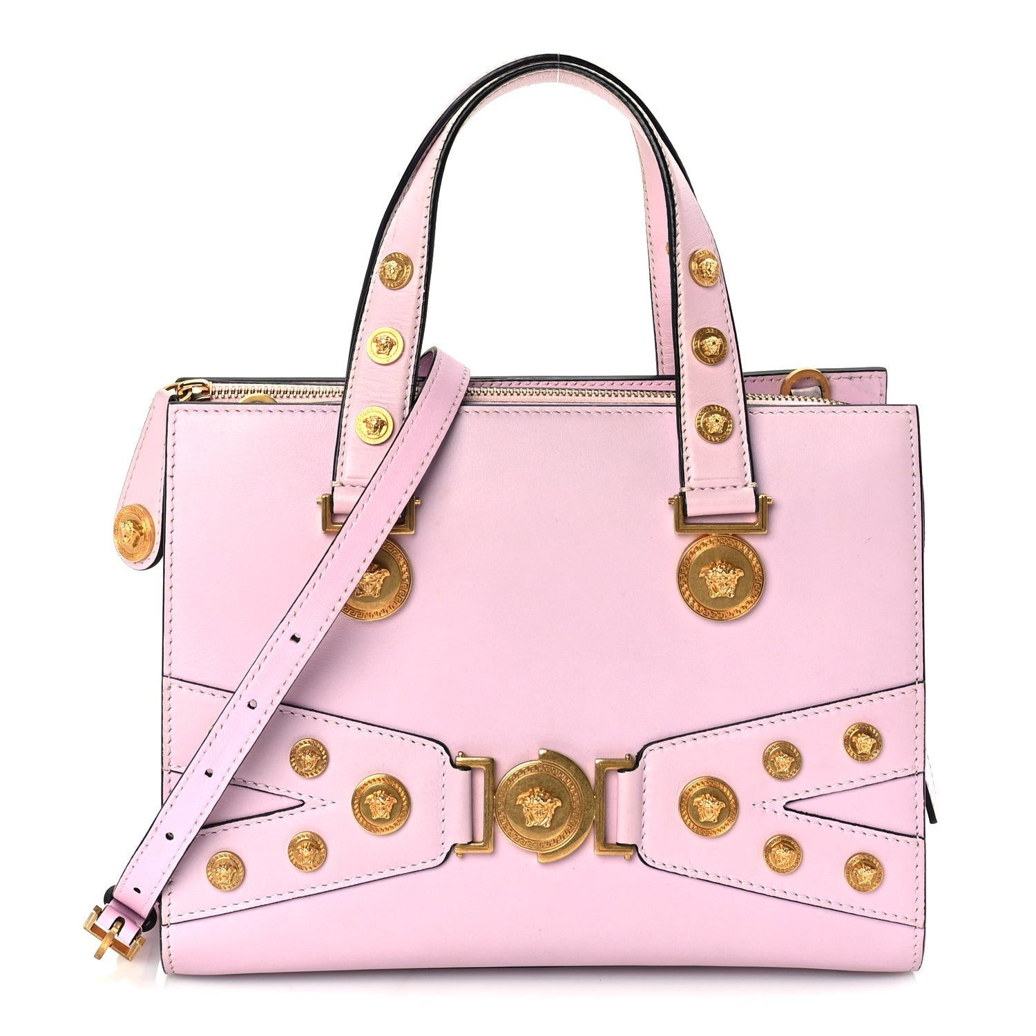Versace Calfskin Medusa Stud Tribute Tote  Pink 1 of 8