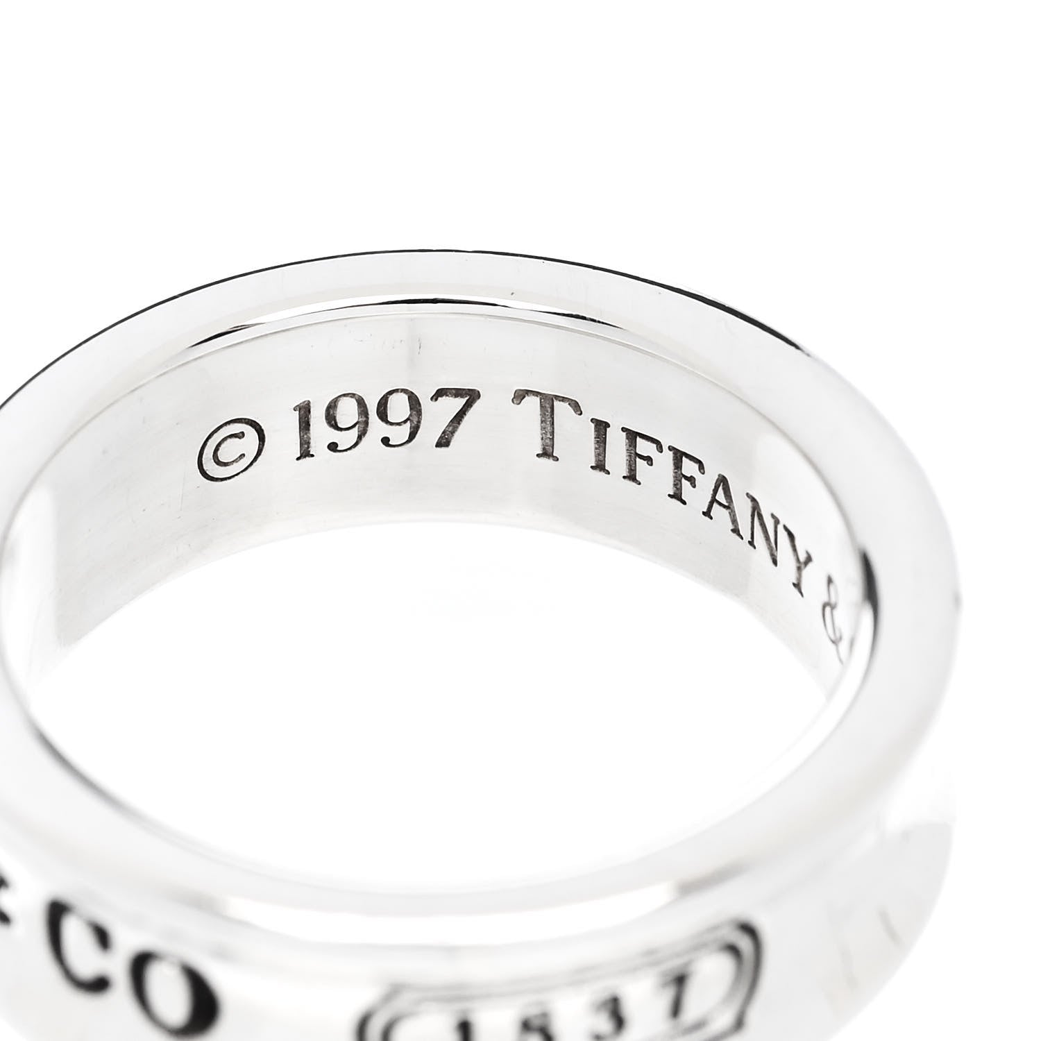 Tiffany Sterling Silver 1837 Band Ring 54 7 4 of 5
