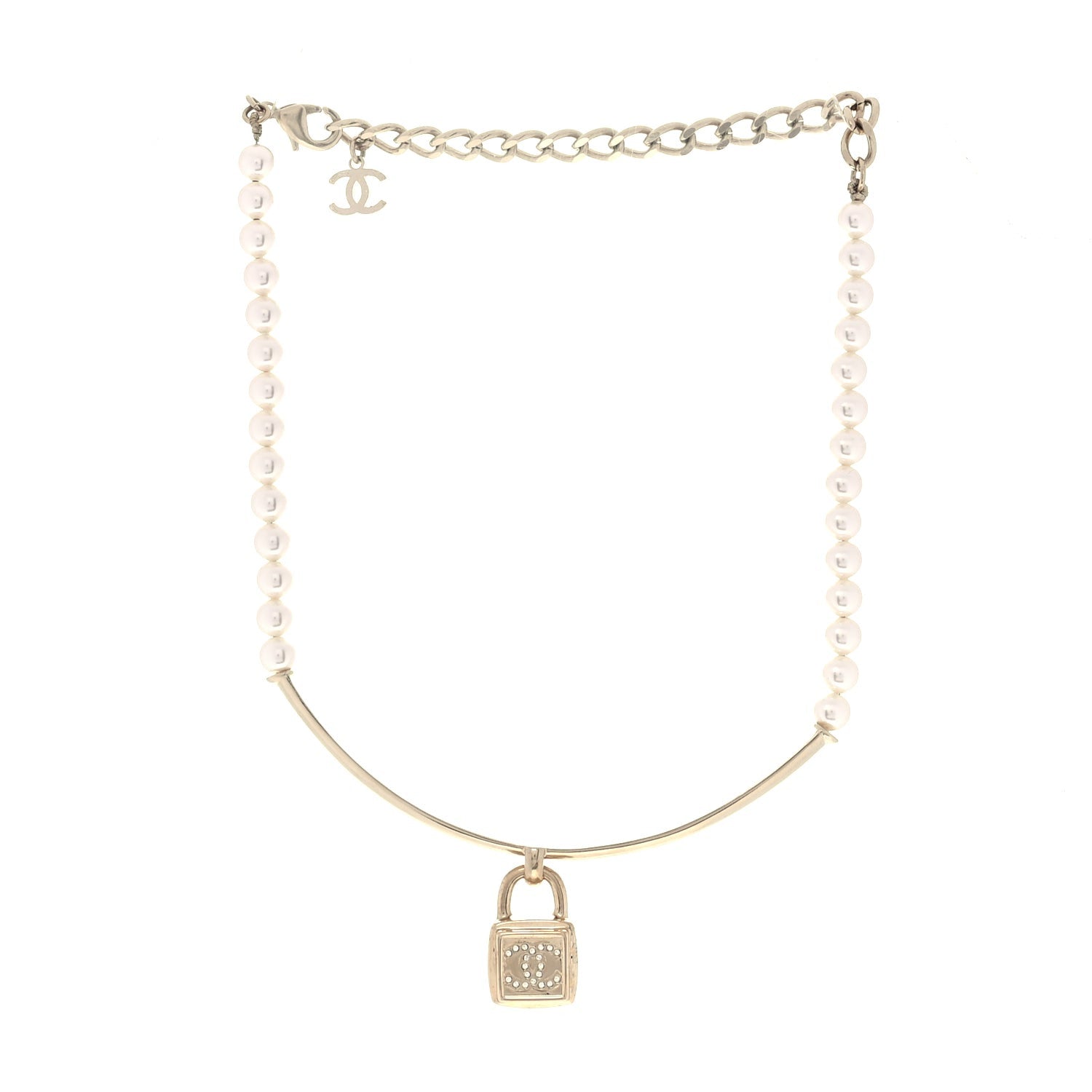 Chanel Padlock & faux pearls necklace 1 of 4