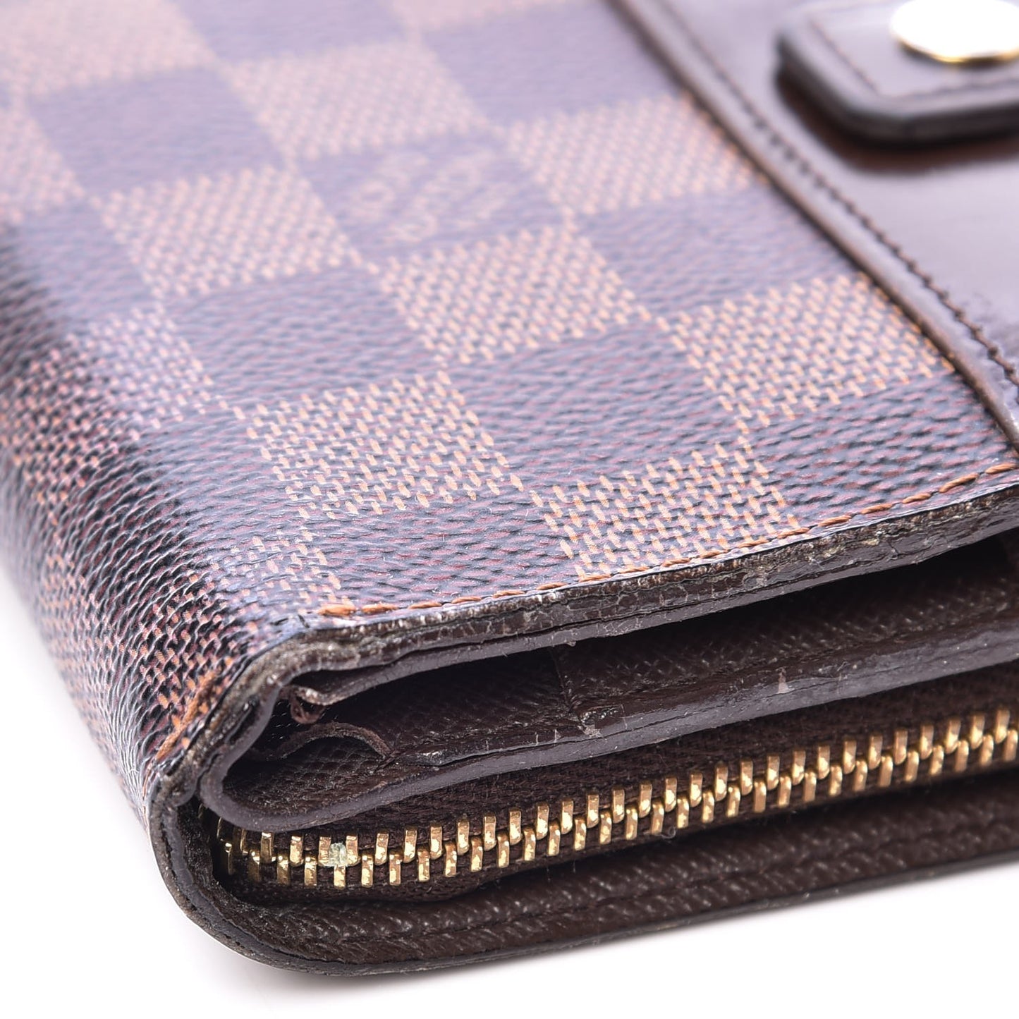 Damier Ebene Zippe Zipped Compact Wallet