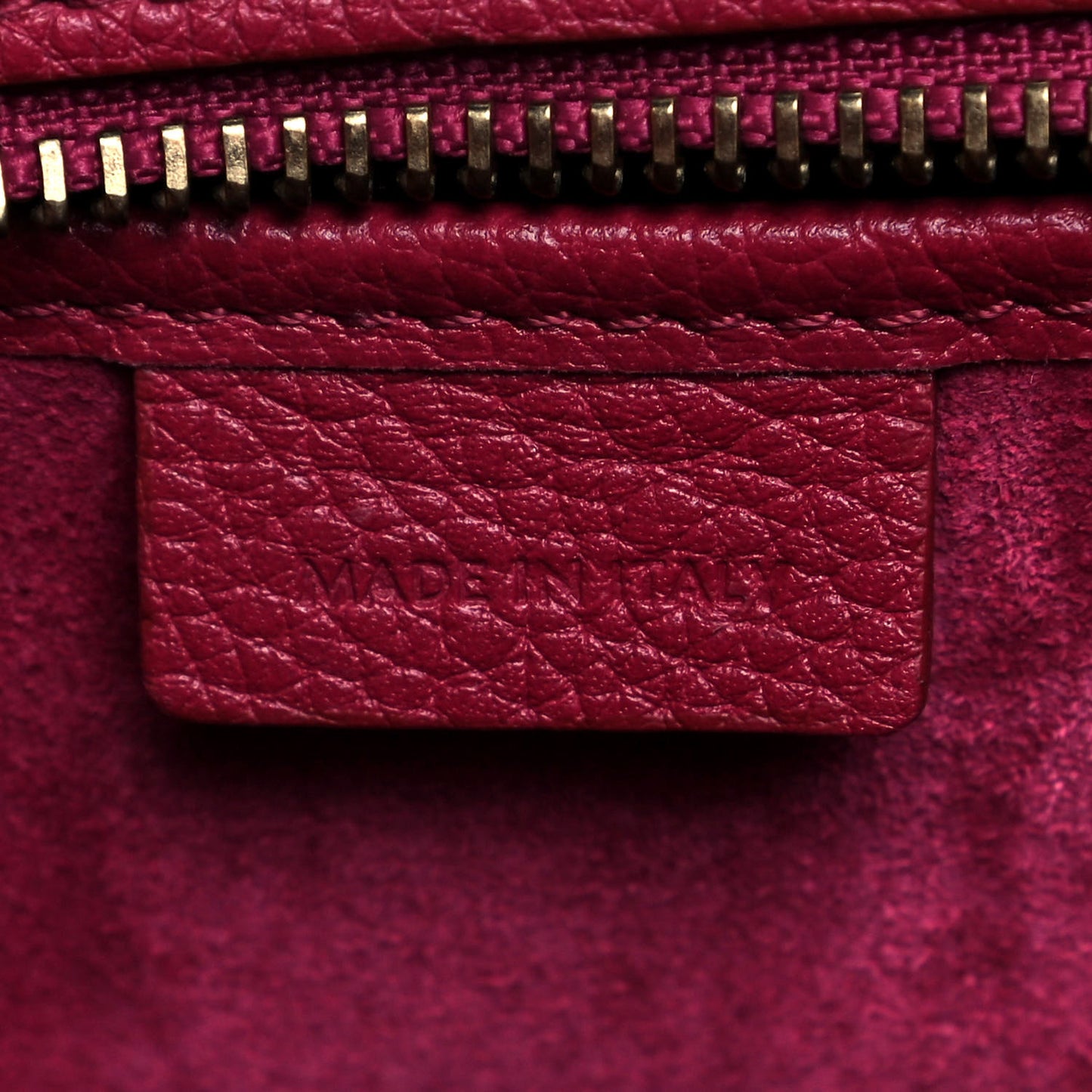 Drummed Calfskin Nano Luggage Rasberry