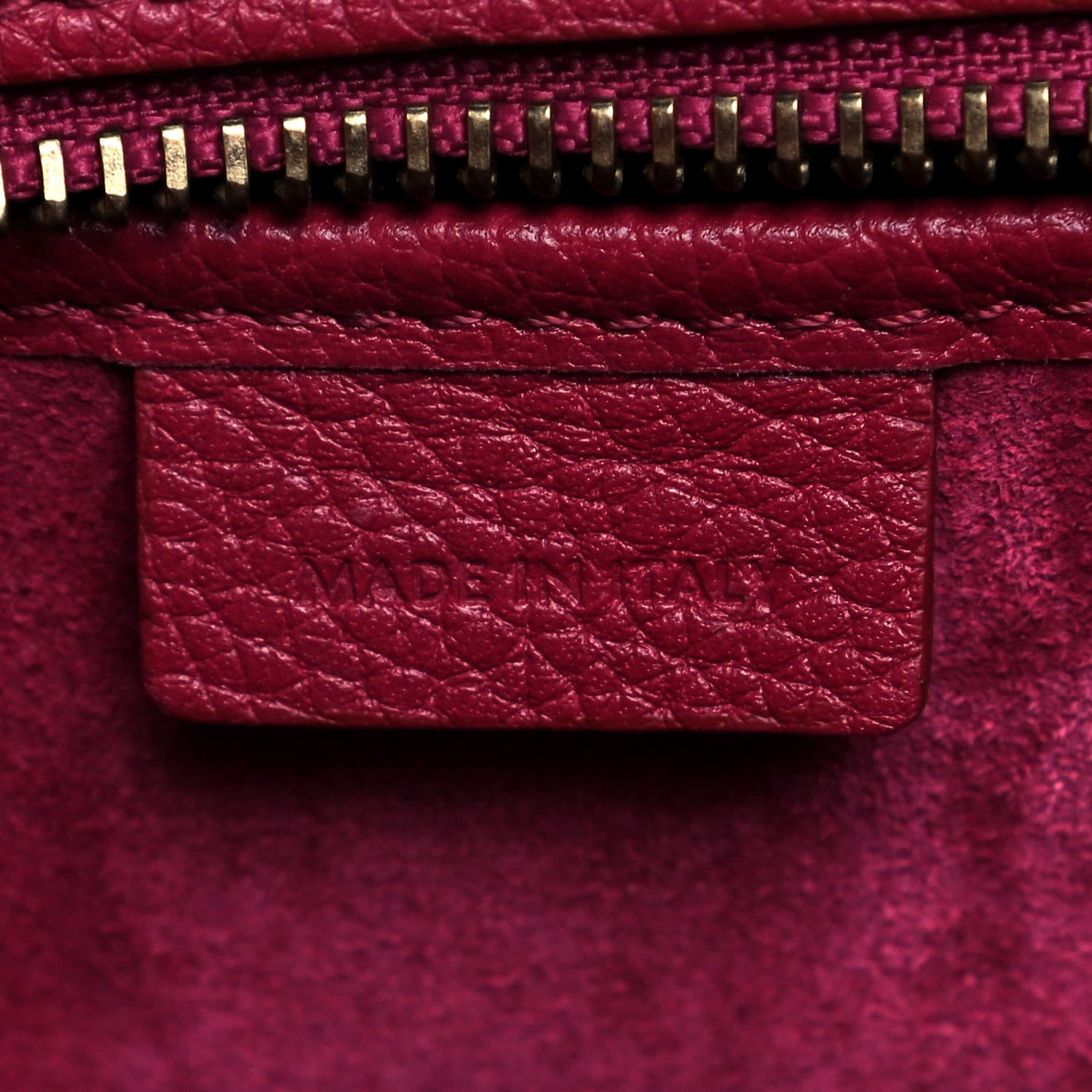 Celine Drummed Calfskin Nano Luggage Rasberry 6 of 10