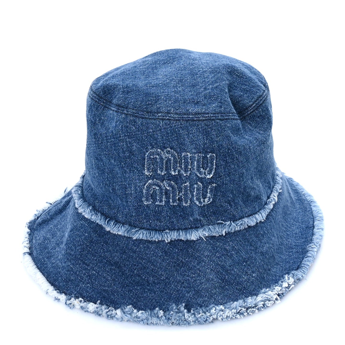 Denim Logo Bucket Hat S Blue