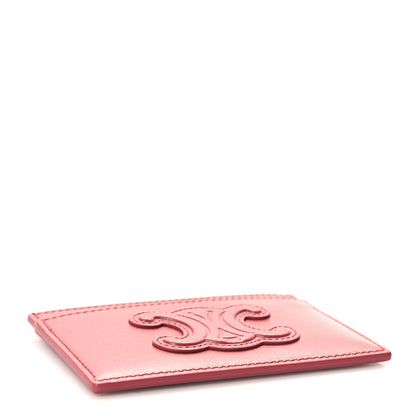 Celine Smooth Calfskin Cuir Triomphe Card Holder Lipstick 4 of 8