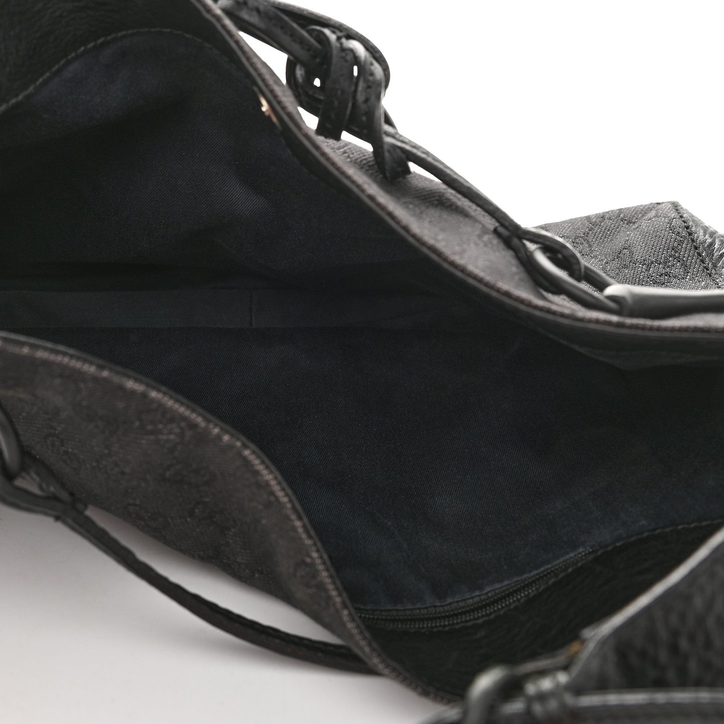 Monogram Canvas Horsebit Drawstring Hobo Dark Brown