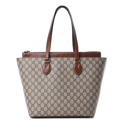 Gucci GG Supreme Monogram Medium Zippered Bucket Tote Beige Tuscany 1 of 25