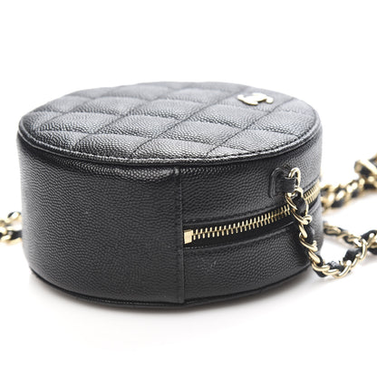 Chanel Caviar Quilted Round Clutch With Chain Black 9 of 11