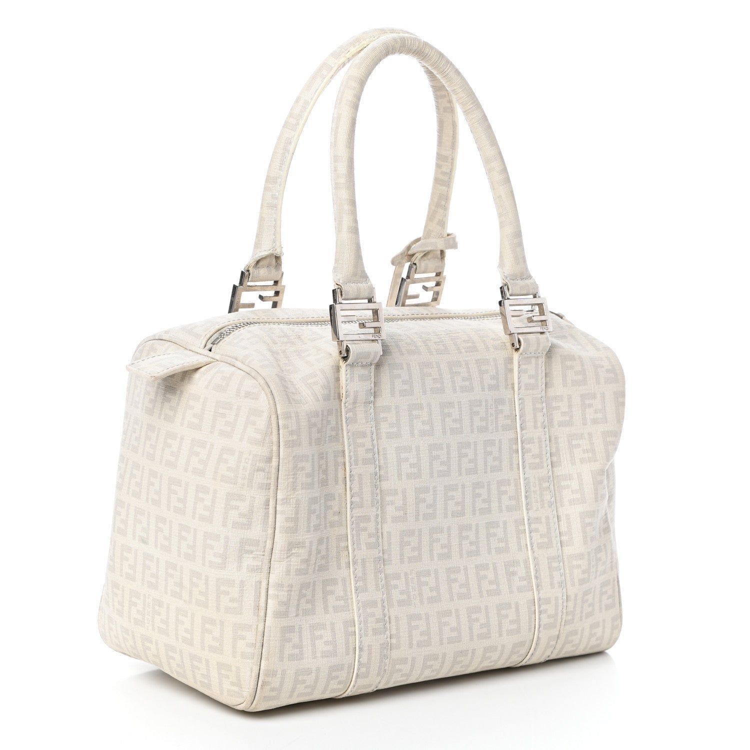 Fendi Zucchino Spalmati Forever Small Boston White 3 of 9