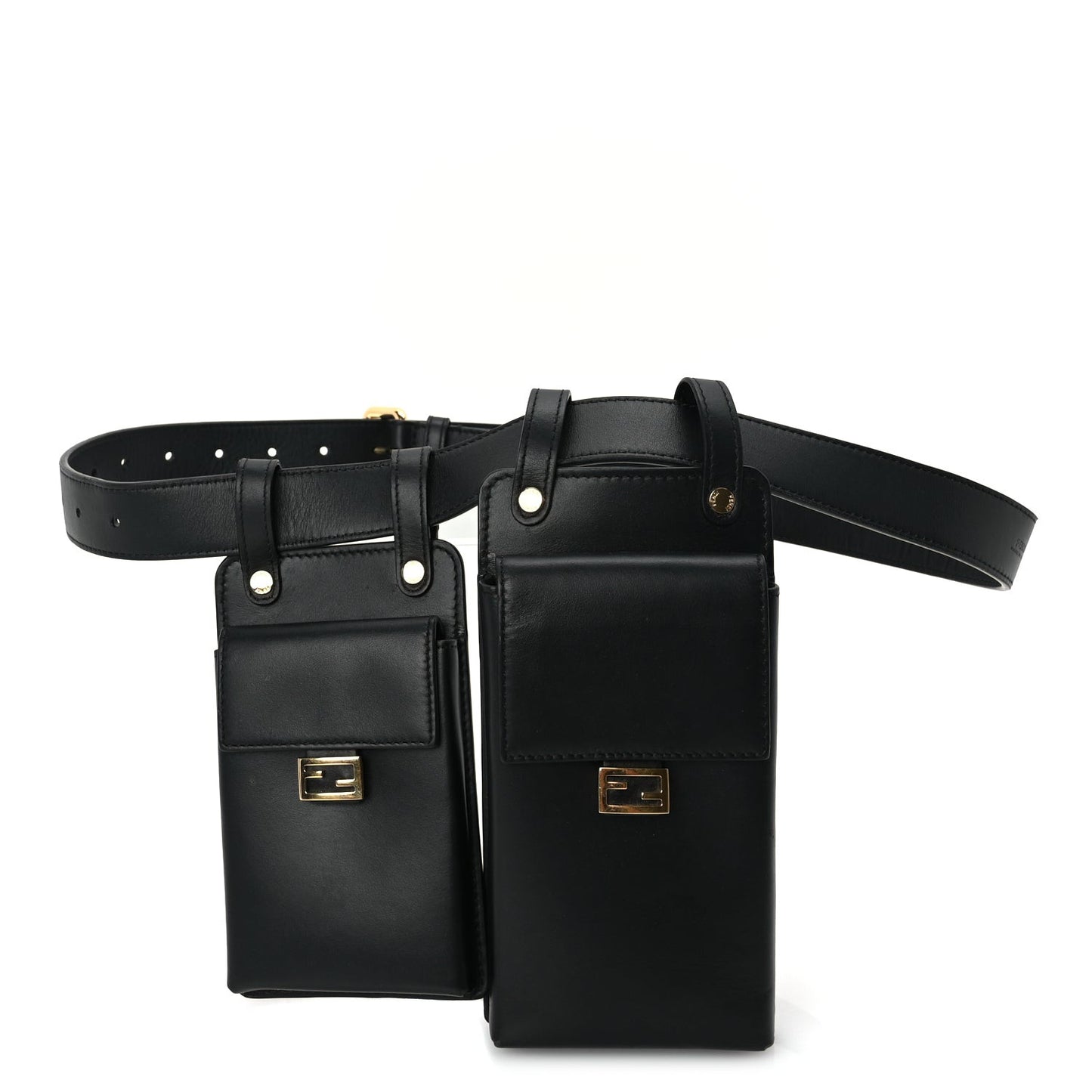 Calfskin Multi Pocket Belt  Black