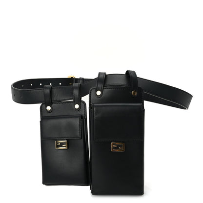 Fendi Calfskin Multi Pocket Belt  Black 1 of 6