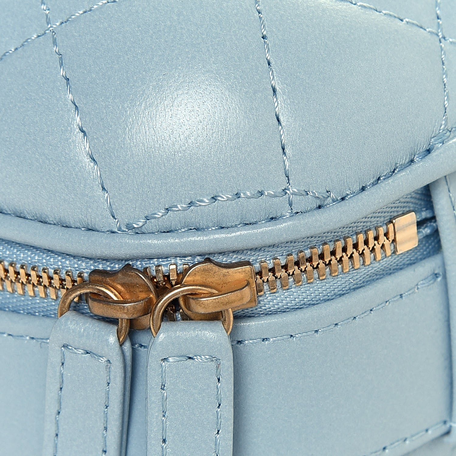 Chanel Lambskin Quilted CC Bubble Vanity Case With Chain Light Blue 9 of 12