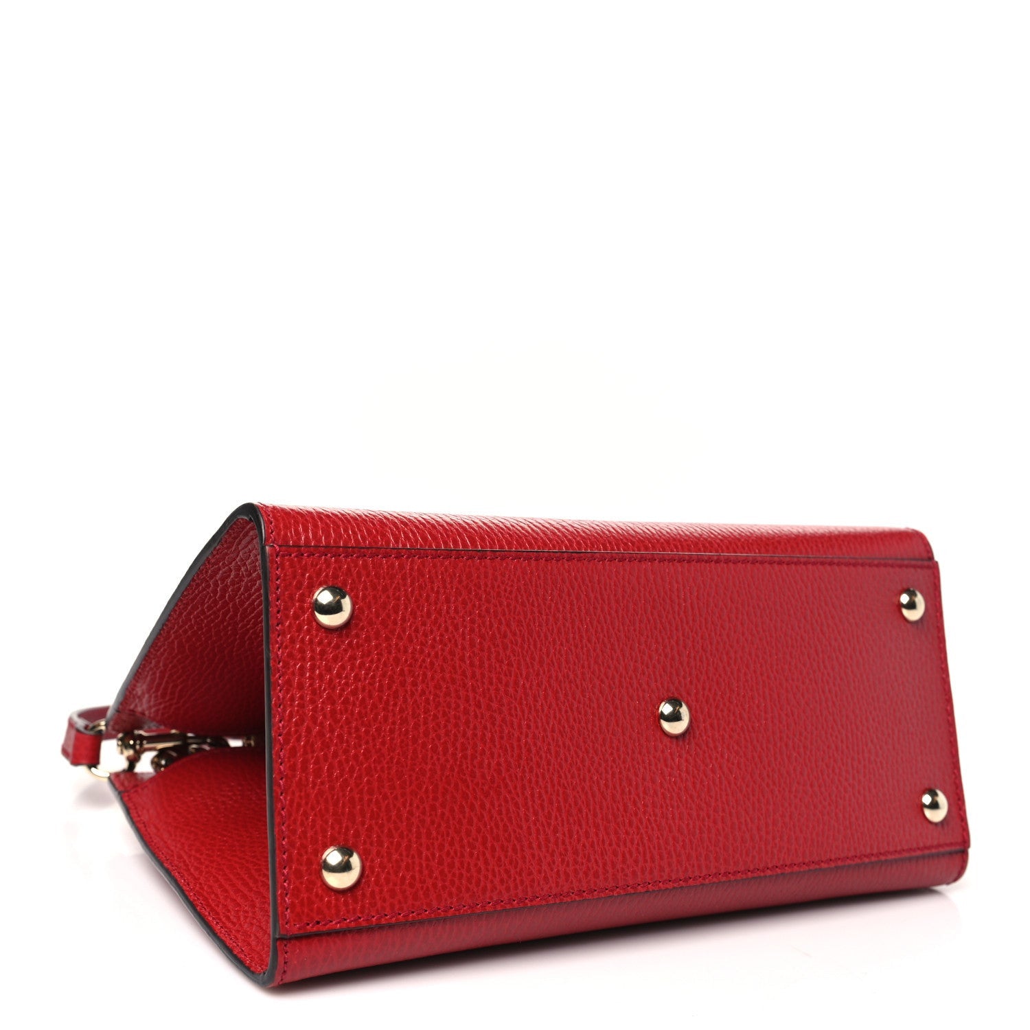 Gucci Dollar Calfskin Medium Soho Top Handle Satchel Hibiscus Red 4 of 7