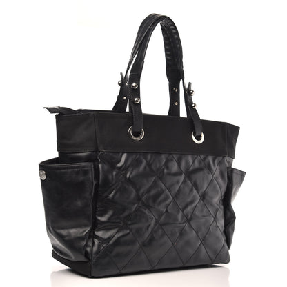 Chanel Coated Canvas Quilted Large Paris Biarritz Tote Black 3 of 11